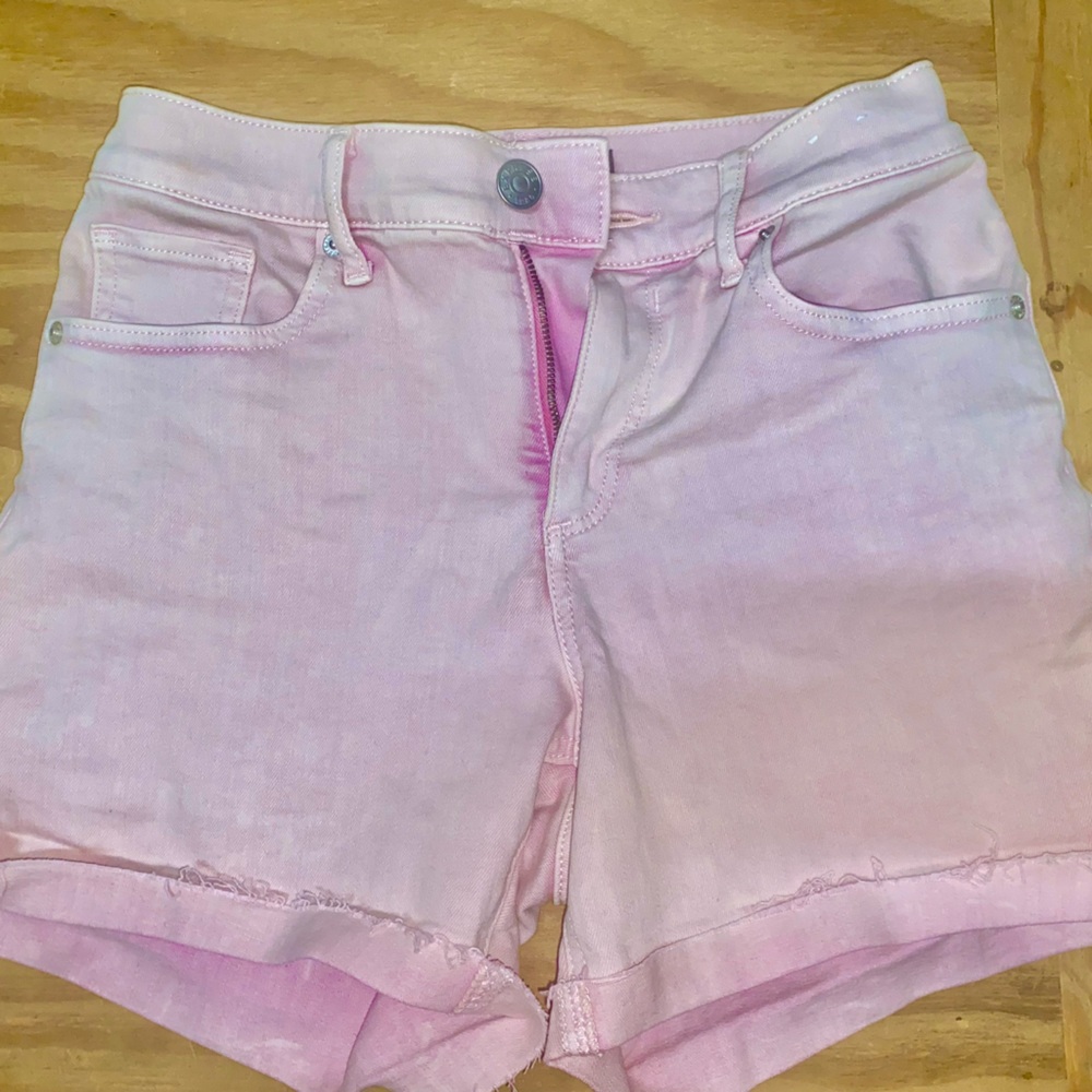 pink jean shorts